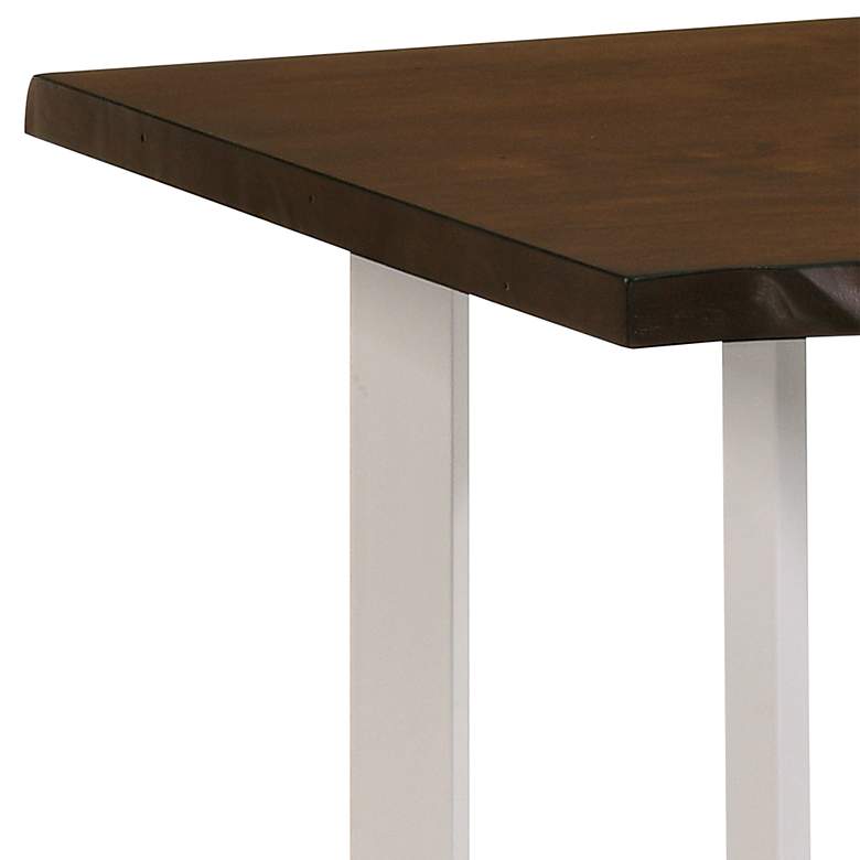 Image 4 Serona 22 inch Wide Oak Wood White Metal Square End Table more views