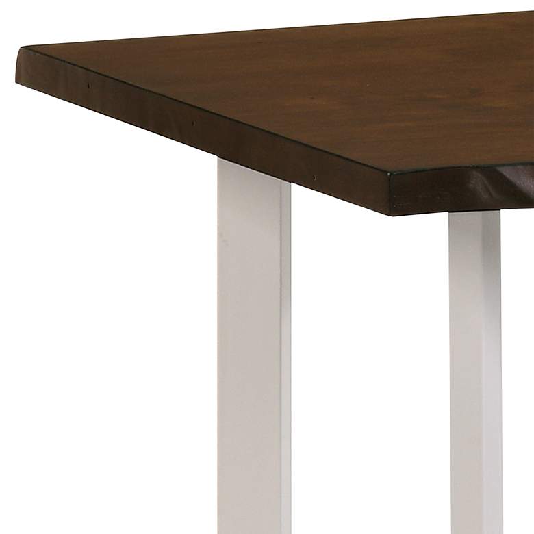 Image 4 Serona 22" Wide Oak Wood White Metal Square End Table more views