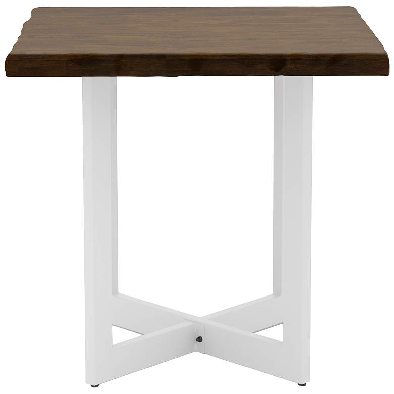 Image 5 Serona 22" Wide Oak Wood White Metal Square End Table more views