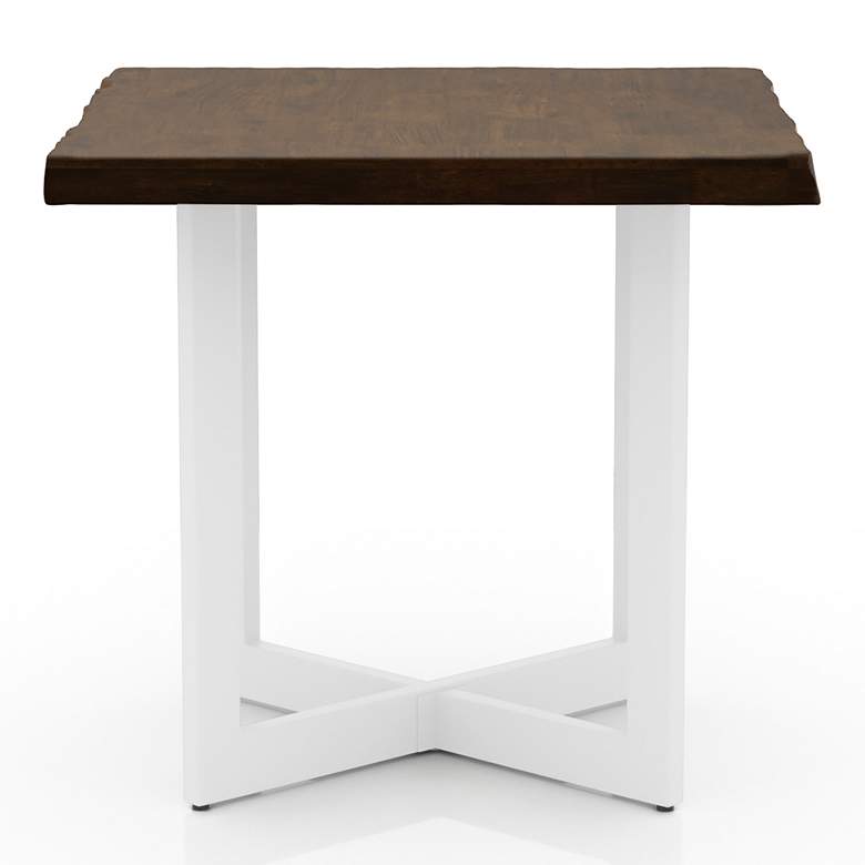 Image 6 Serona 22" Wide Oak Wood White Metal Square End Table more views