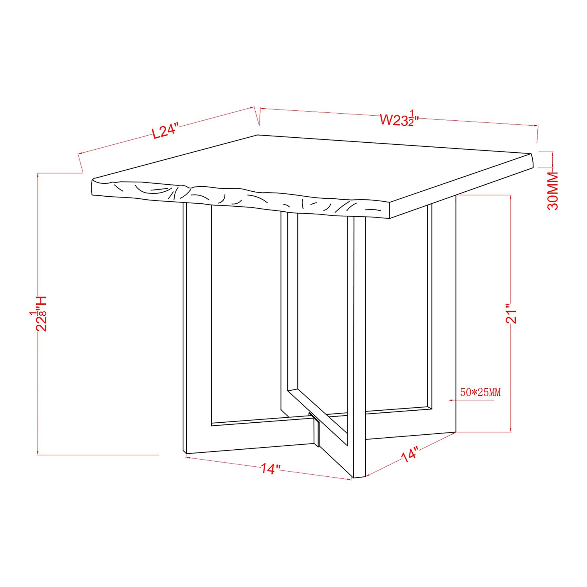 Serona 22" Wide Oak Wood White Metal Square End Table in scene