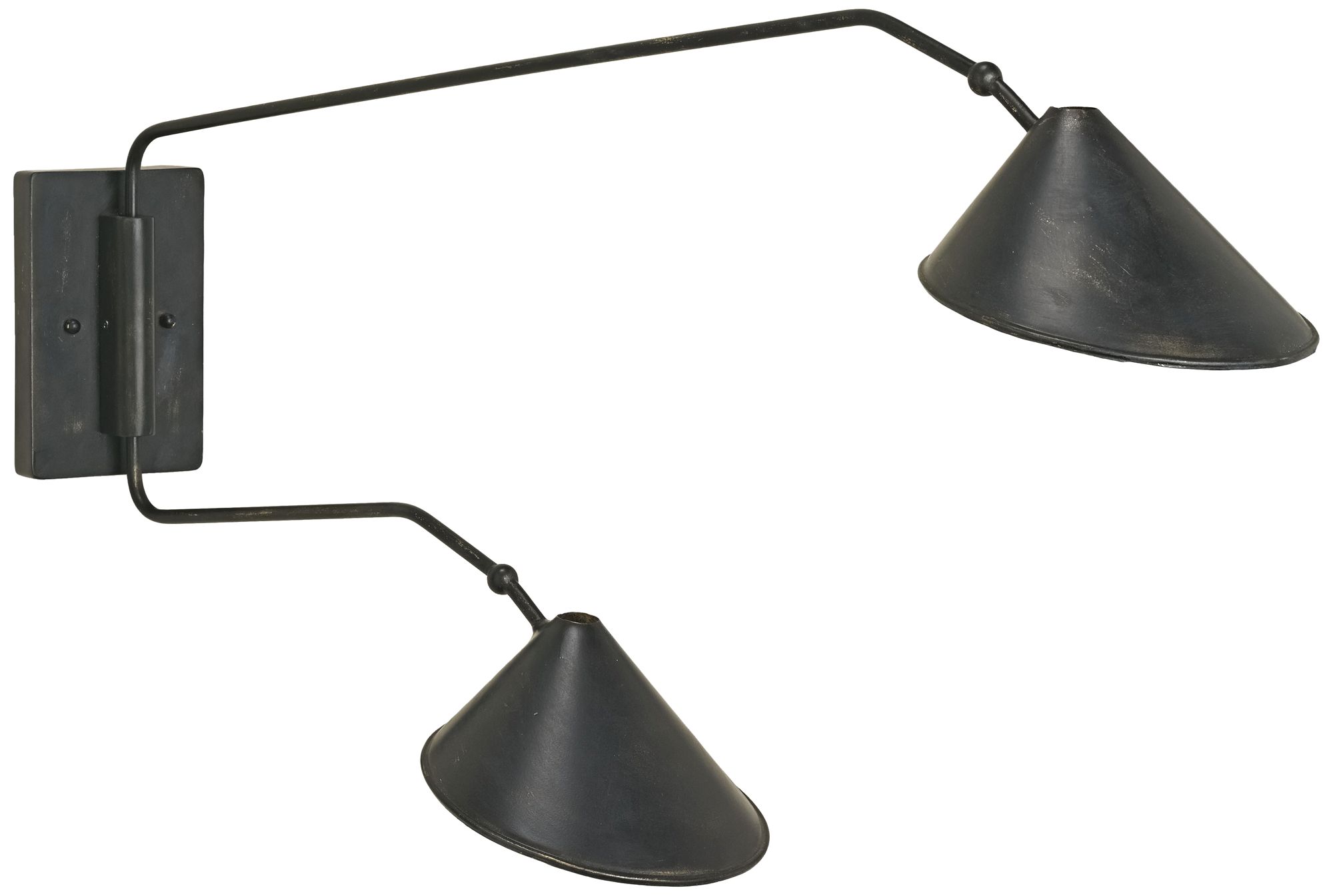 two light swing arm wall lamp