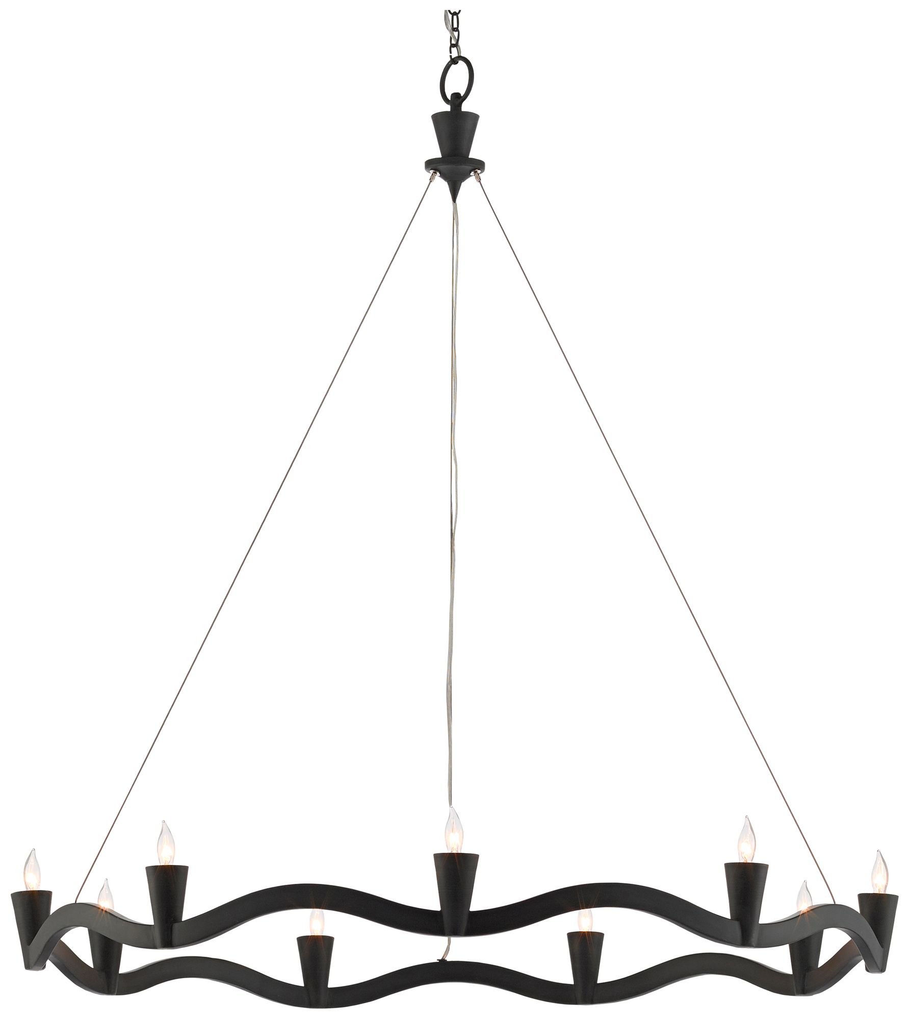 Image 2 Serpentina 37" Wide Antique Black 9-Light Chandelier more views