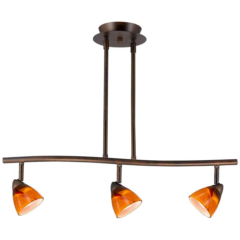 Image 1 Serpentine 3-Light Rust and Amber Adjustable Track Fixture