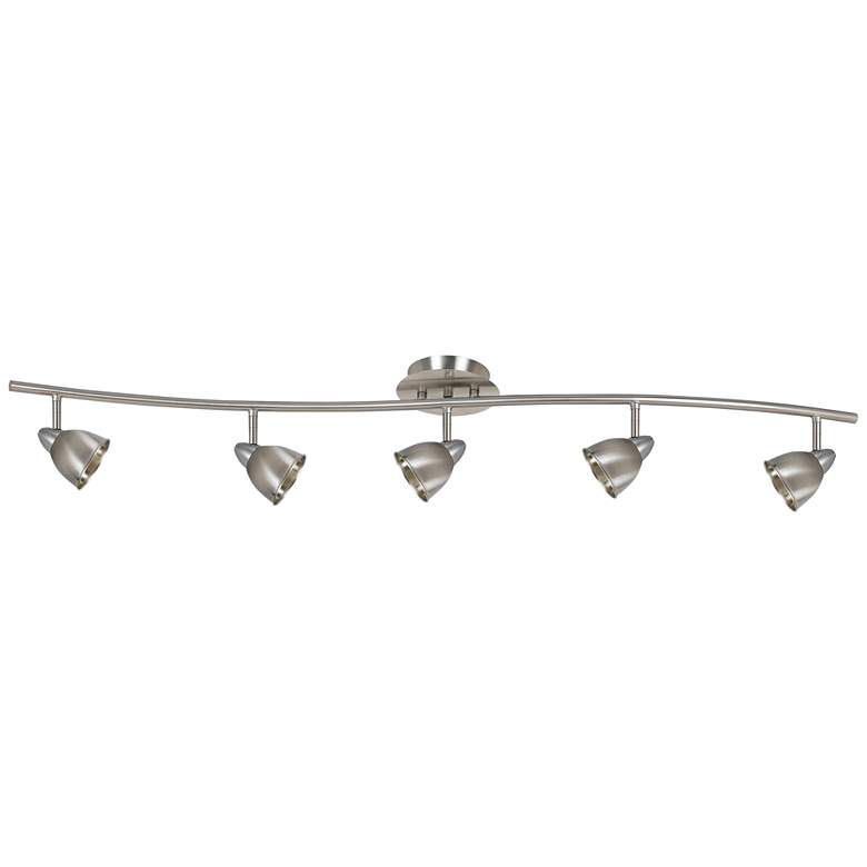 Image 1 Serpentine 5-Light Brushed Steel Adjustable Track Fixture