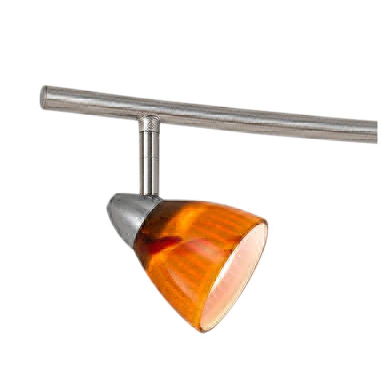 Image 2 Serpentine 5-Light Brushed Steel Amber Glass Track Fixture more views