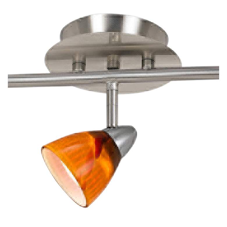 Image 3 Serpentine 5-Light Brushed Steel Amber Glass Track Fixture more views