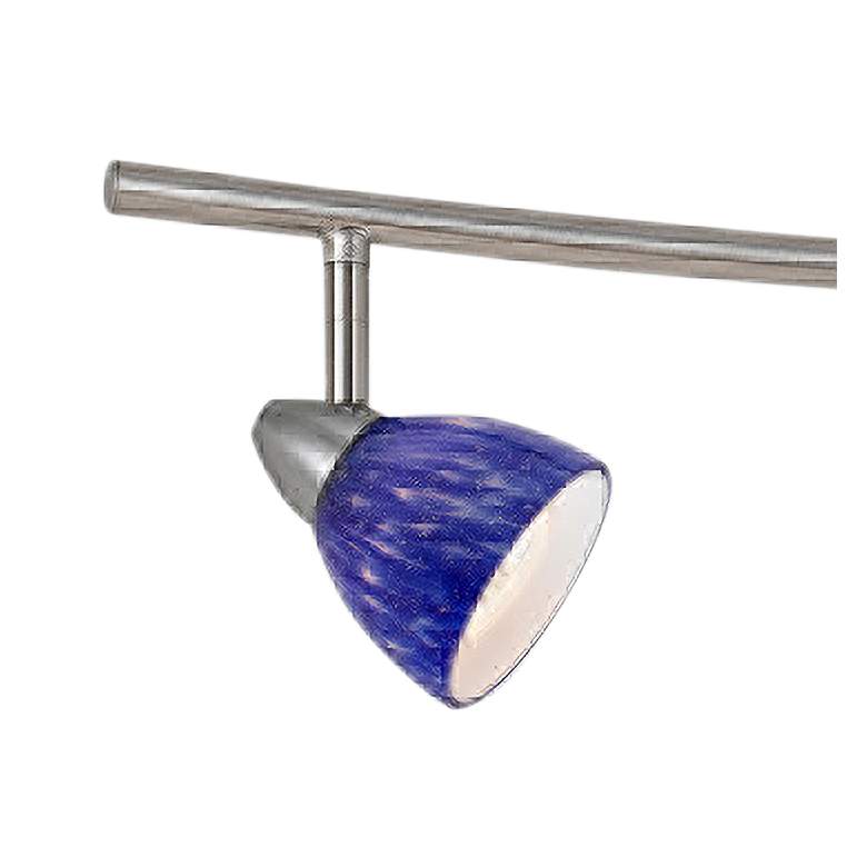 Image 2 Serpentine 5-Light Brushed Steel Blue Glass Track Fixture more views