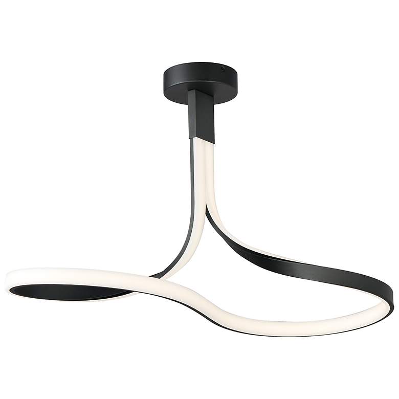 Image 2 Serpentine LED Semi-Flush Mount Black