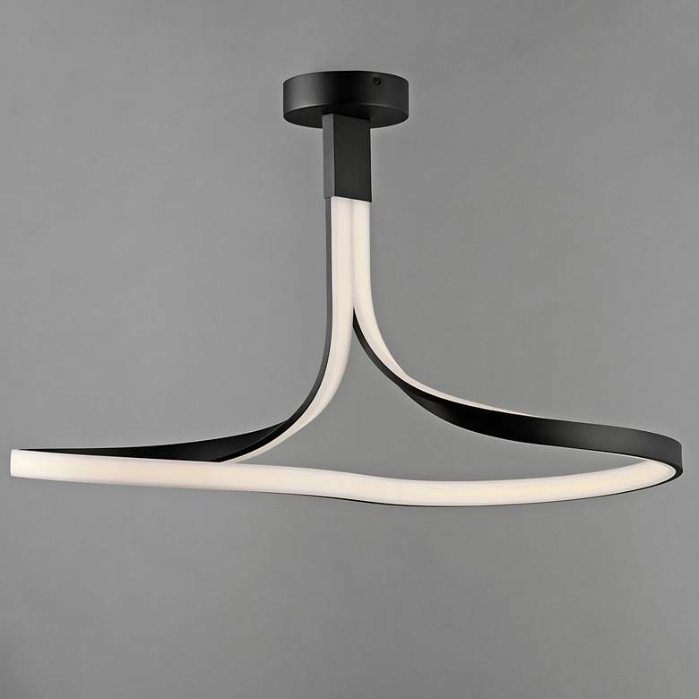 Image 1 Serpentine LED Semi-Flush Mount Black