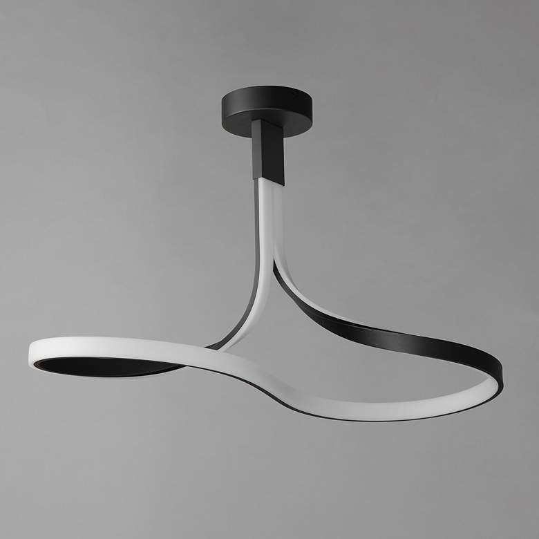 Image 3 Serpentine LED Semi-Flush Mount Black more views