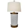 1_Serpentine White Porcelain Zig Zag Vase Accent Table Lamp
