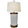 Serpentine White Porcelain Zig Zag Vase Accent Table Lamp