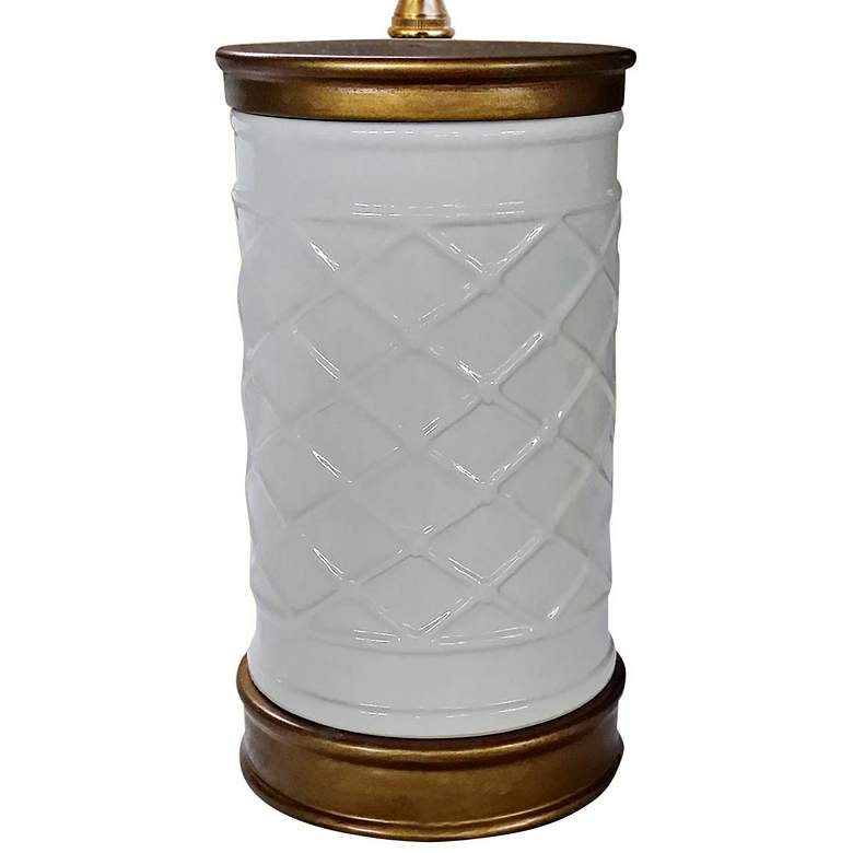 Image 3 Serpentine White Porcelain Zig Zag Vase Accent Table Lamp more views
