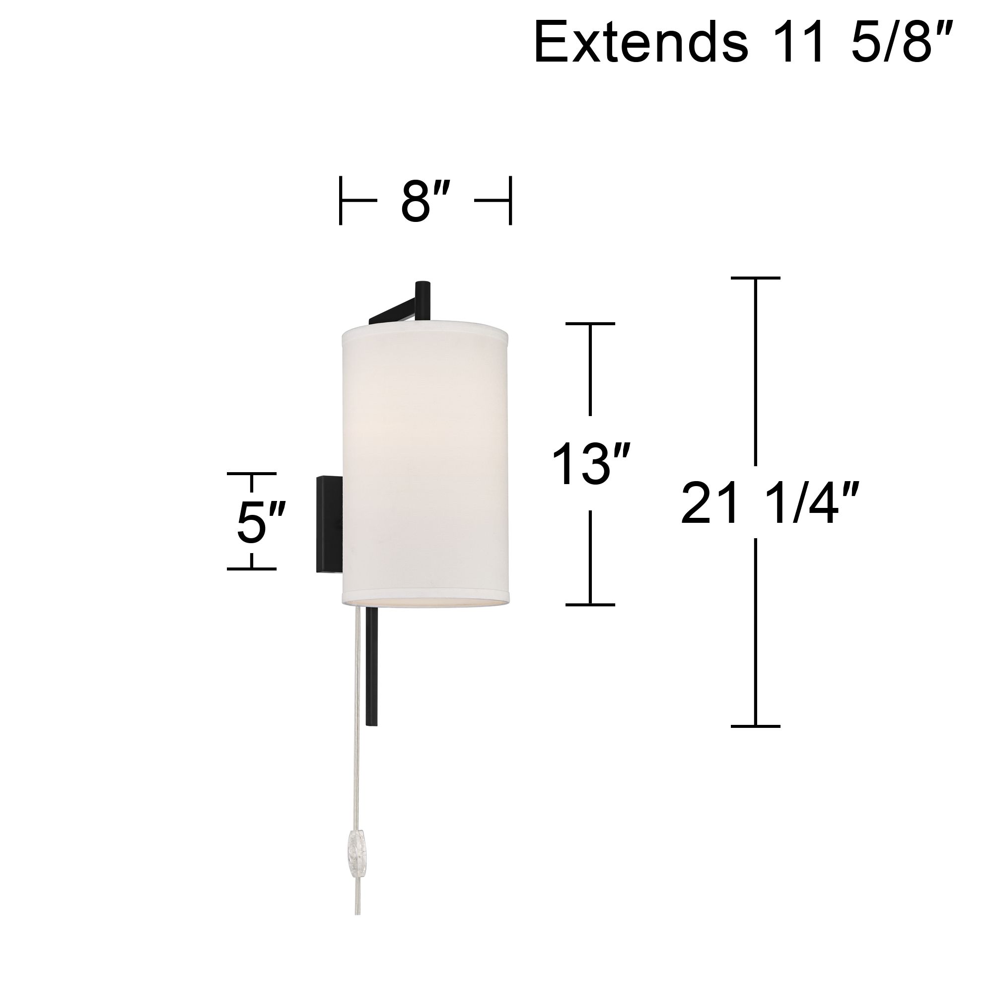 Serrano Modern Plug-In Wall Lamps Set of 2 with USB Dimmers