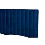 Serrano Navy Blue Velvet Fabric Tufted Full Platform Bed