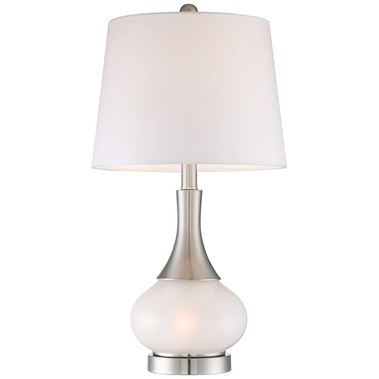 Serrena White Glass Modern Night Light Table Lamp more views
