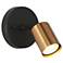Serrulata 6" High Matte Black and Plating Brass Wall Sconce