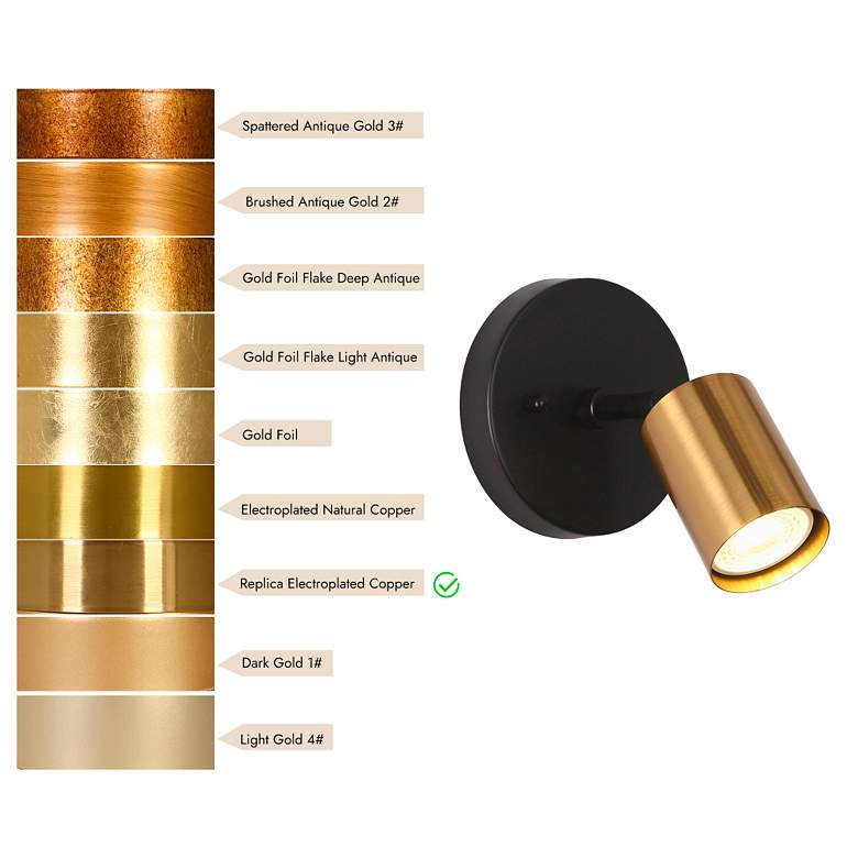 Image 4 Serrulata 6" High Matte Black and Plating Brass Wall Sconce more views