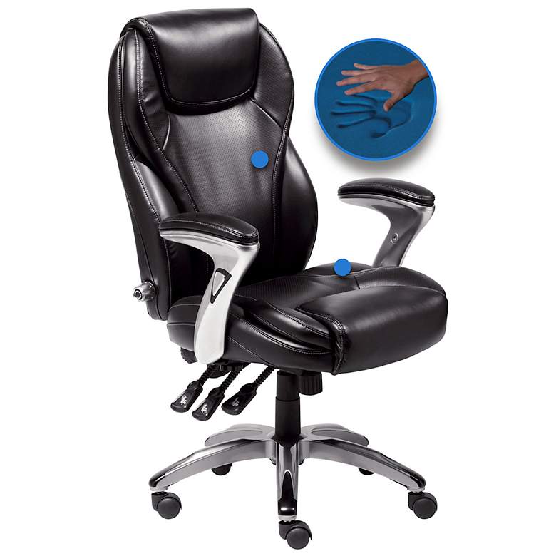 Image 1 Serta Black Bonded Leather Ergo-Executive Office Chair