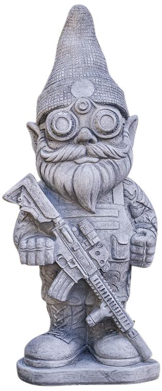 Serve and Protect 21" High Trevia Graystone Garden Gnome - Made to Order