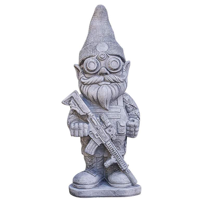 Image 2 Serve and Protect 21" High Trevia Graystone Garden Gnome