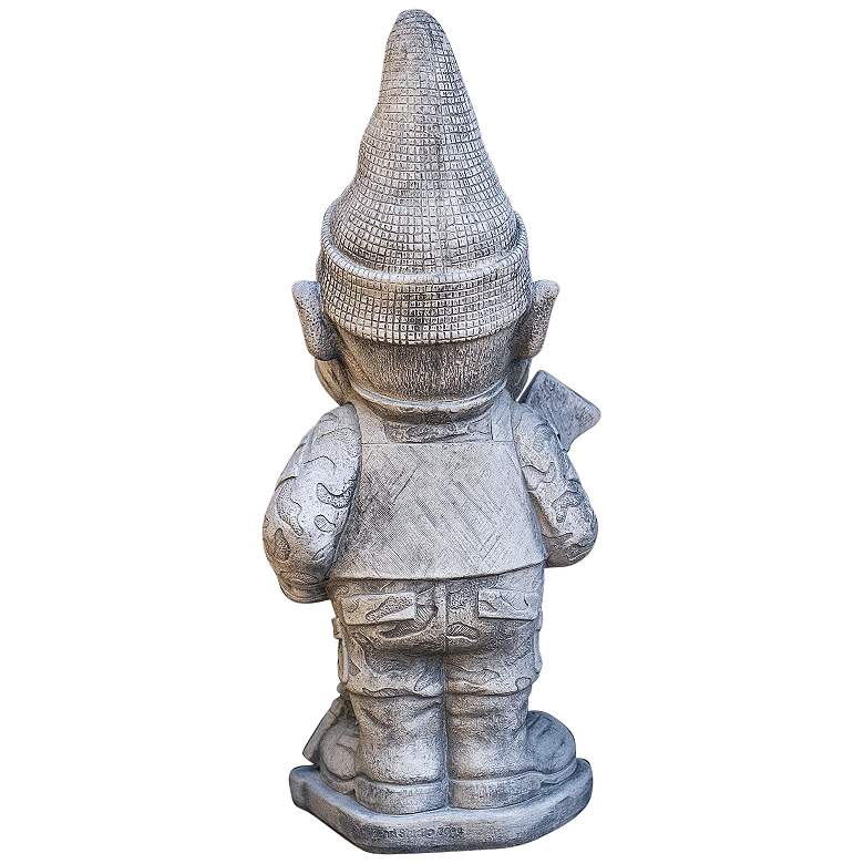 Image 4 Serve and Protect 21 inch High Trevia Graystone Garden Gnome more views