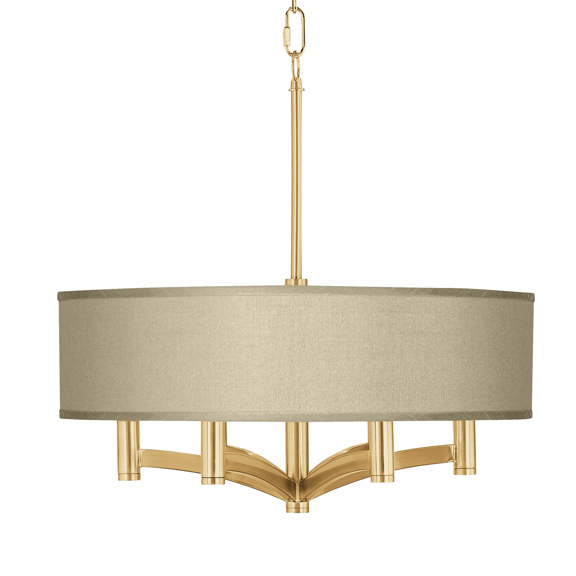 Image Sesame Faux Silk Ava 6-Light Gold Pendant Chandelier