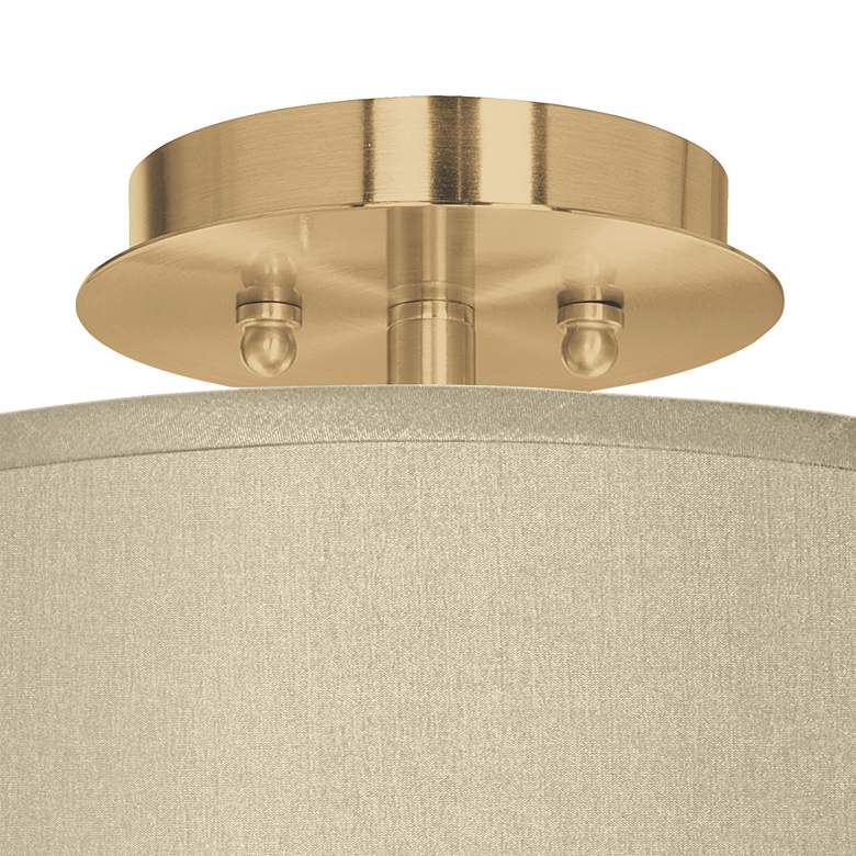 Image 2 Sesame Faux Silk Gold 14" Wide Ceiling Light more views