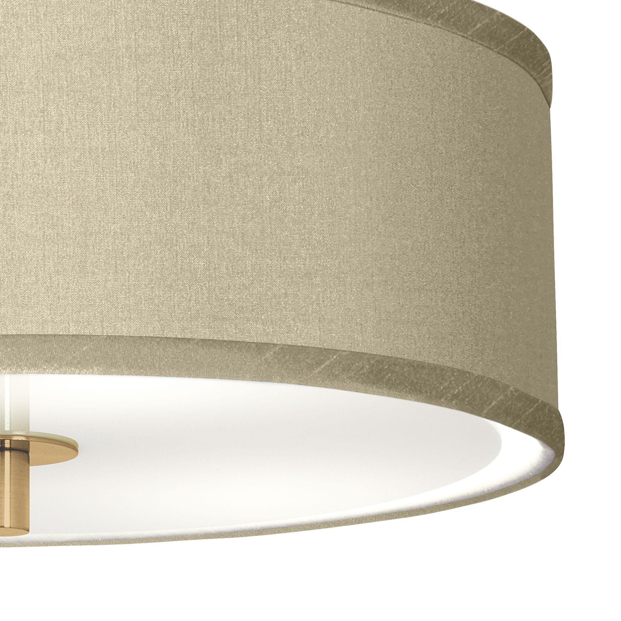 Image 3 Sesame Faux Silk Gold 14" Wide Ceiling Light more views