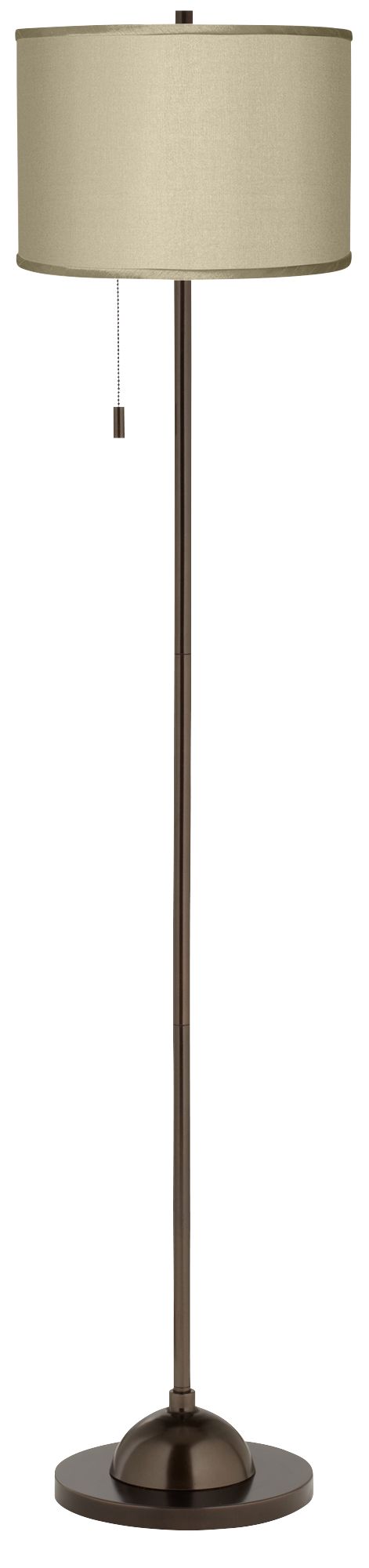 Sesame Faux Silk Shade Bronze Club Floor Lamp 9V445 Lamps Plus