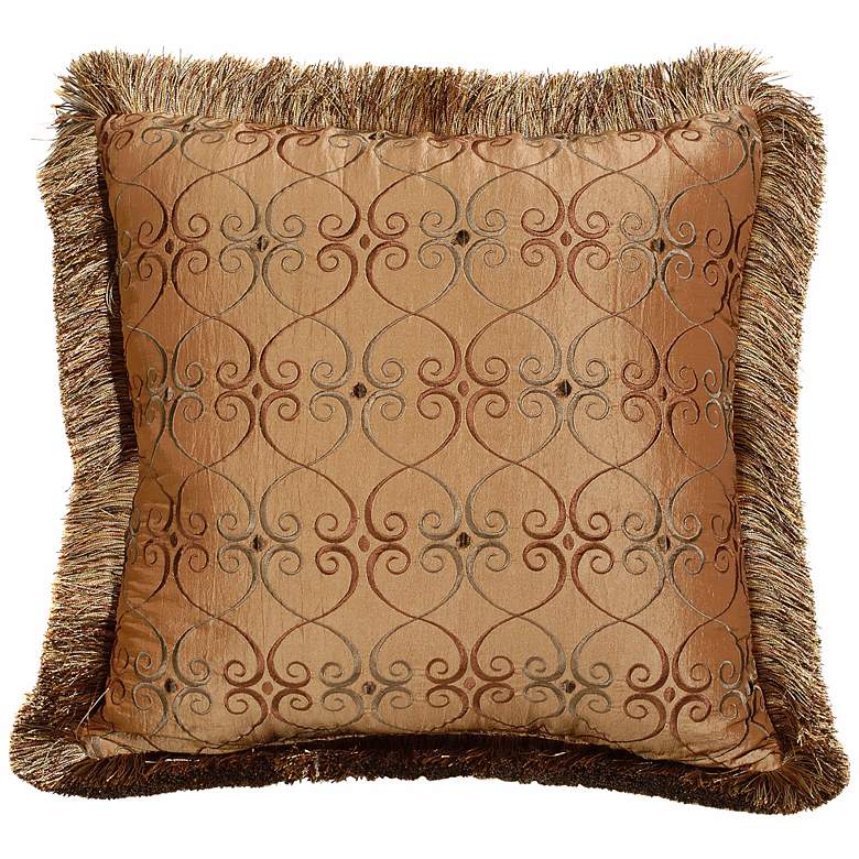 Image 1 Seska Embroidery 20 inch Square Decorative Pillow