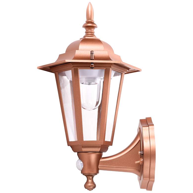 Set of 2 15 inch Battery Motion Sensor Copper Outdoor Wall Light more views