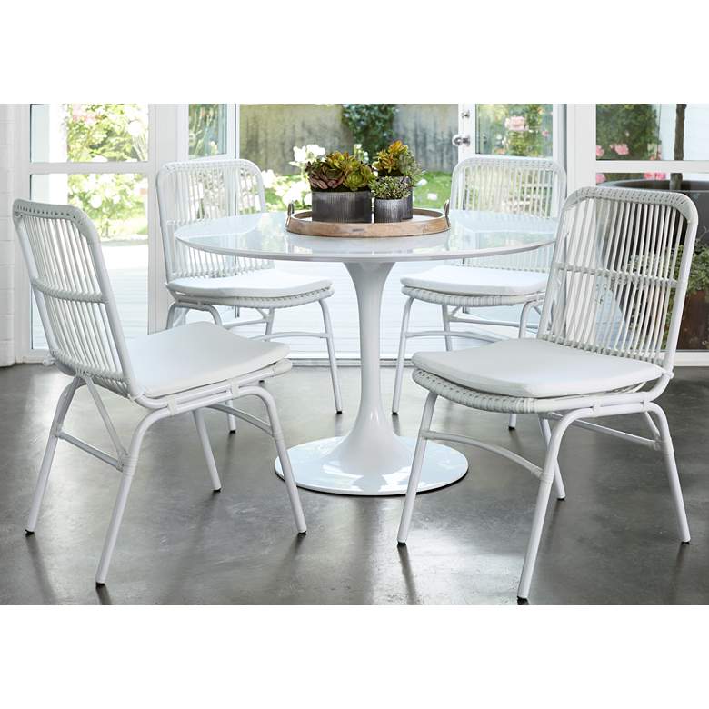 Image 1 Set of 2 Ambria White Dining Chairs