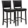 Set of 2 Aries 30 1/2" Black Faux Leather Bar Stools