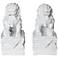 Set of 2 Asian Foo Dog 9" High Sculptures in White