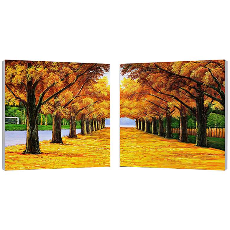 Image 1 Set of 2 Autumnal Boulevard 19 3/4 inch Square Wall Art