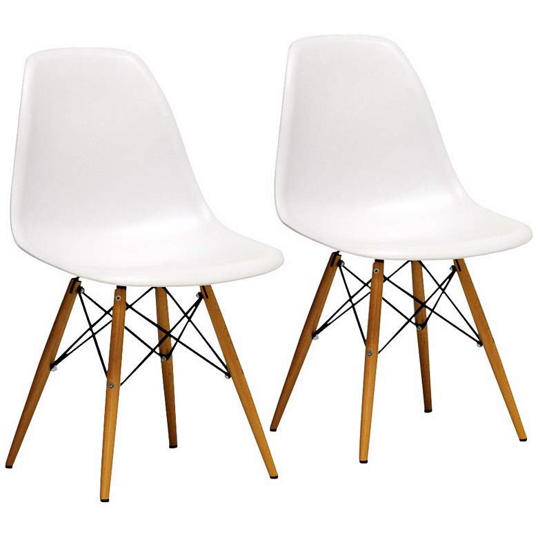 Image 1 Set of 2 Azzo White Plastic Side Chairs