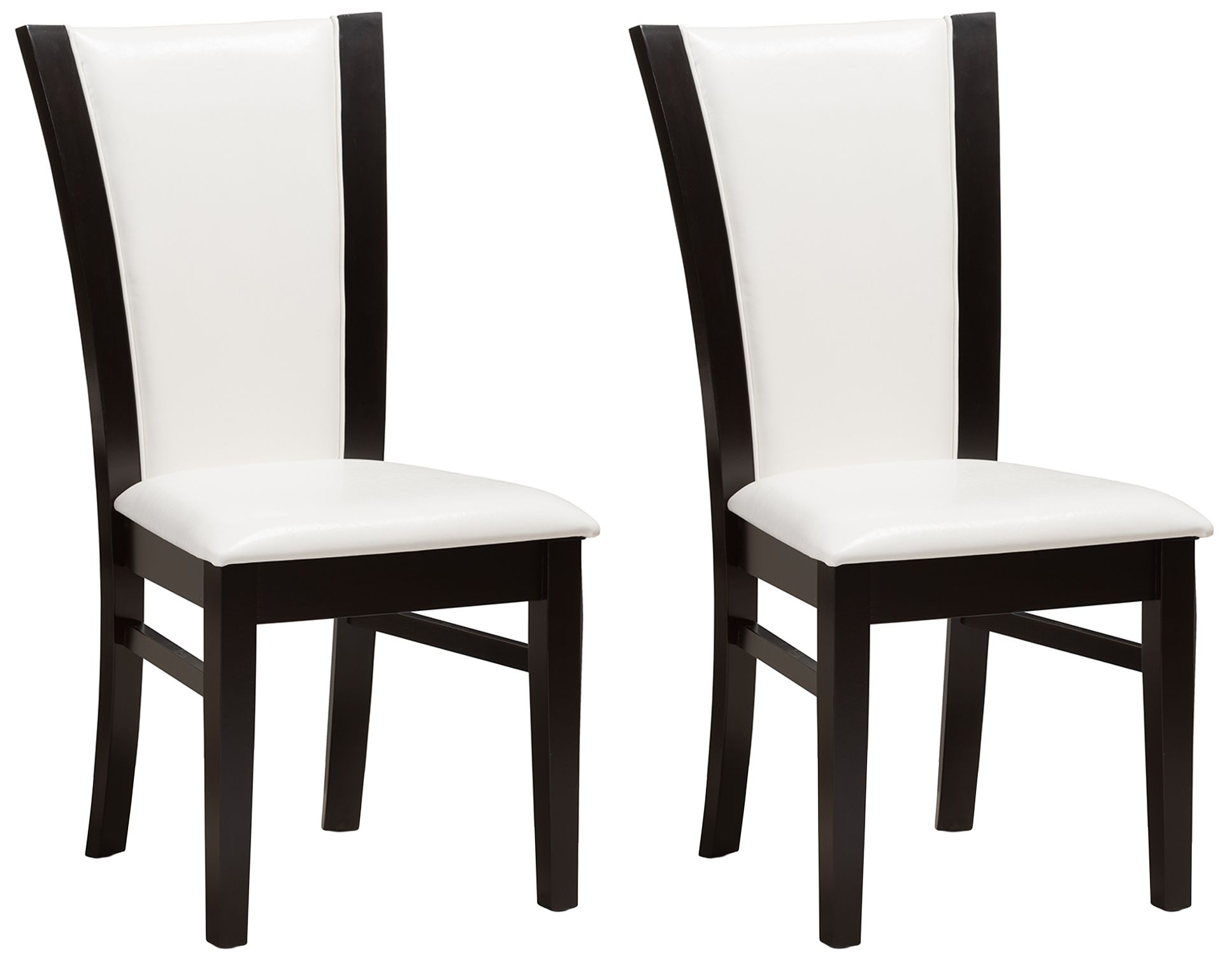 Image 2 Set of 2 Baxton Studio Adley White Faux Leather Dining Chairs