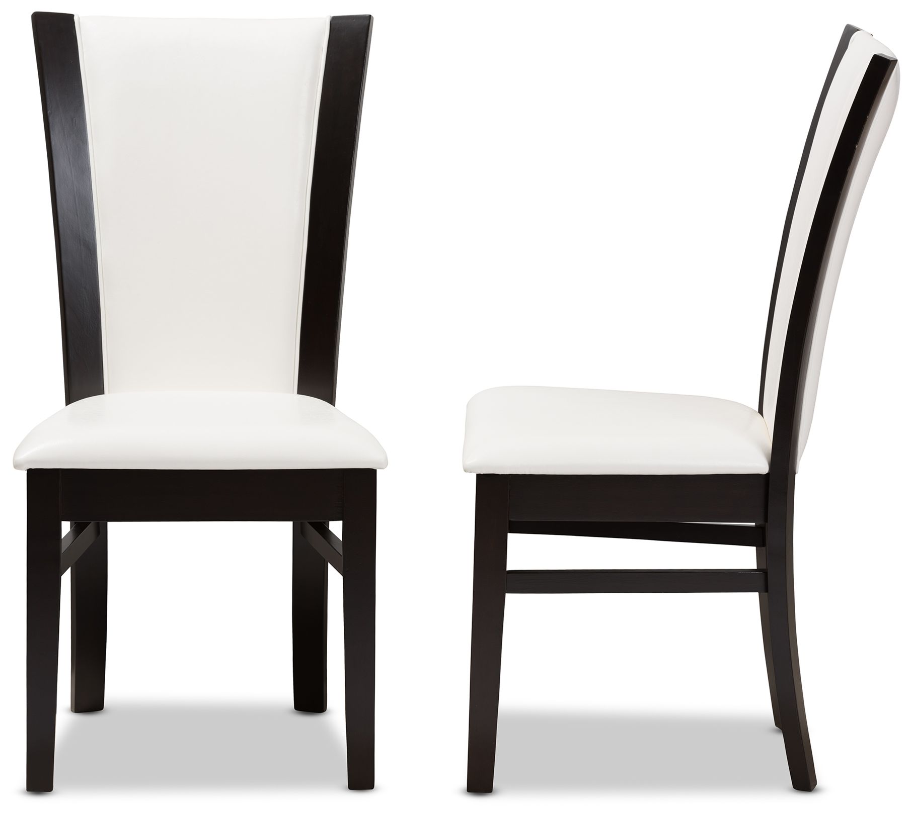 Image 4 Set of 2 Baxton Studio Adley White Faux Leather Dining Chairs more views