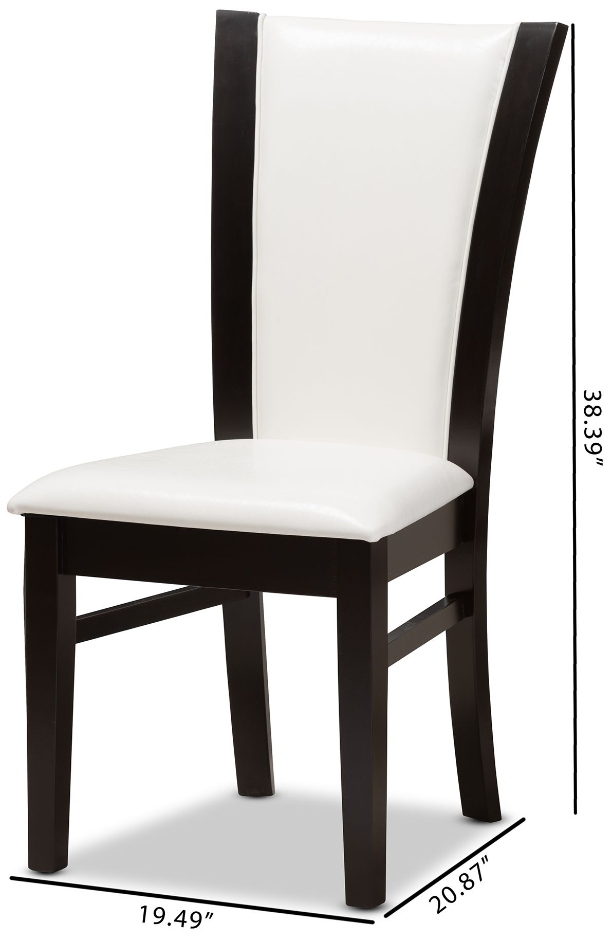 Image 7 Set of 2 Baxton Studio Adley White Faux Leather Dining Chairs more views