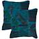 Set of 2 Bedouin Textural Indigo Blue 18" Throw Pillows