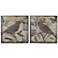 Set of 2 Beleden 22" Square Birds And Music Wall Art