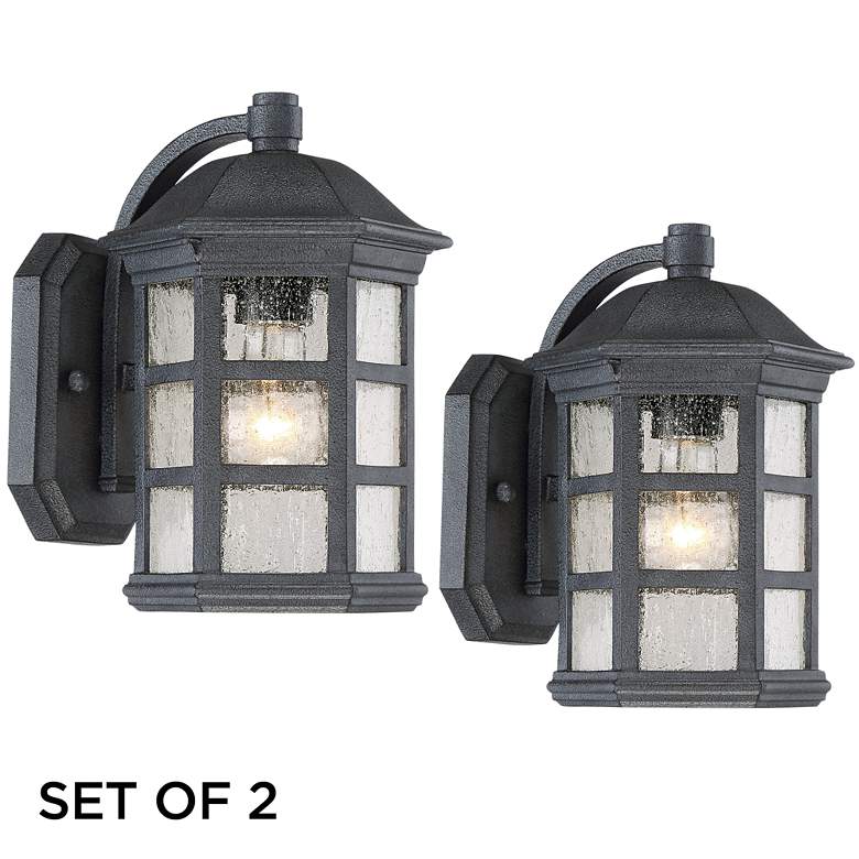 Image 1 Set of 2 Benedict 10 1/2 inchH Charcoal Outdoor Wall Lights