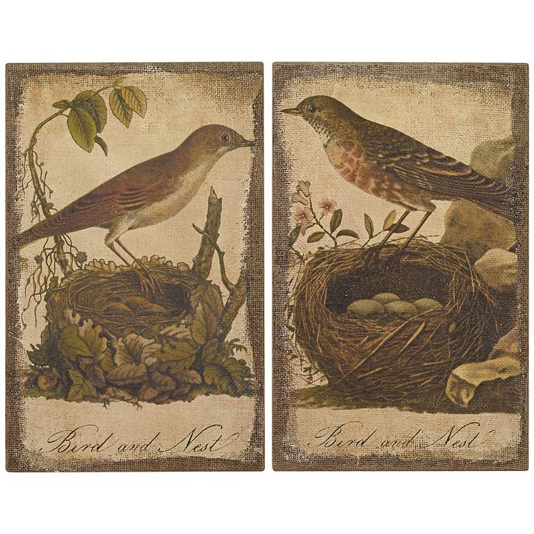 Image 1 Set of 2 Birds On Their Nest 17 inch High Wall Art