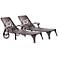 Set of 2 Biscayne Bronze Outdoor Chaise Lounge Chairs