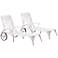 Set of 2 Biscayne Outdoor White Chaise Lounge Patio Chairs