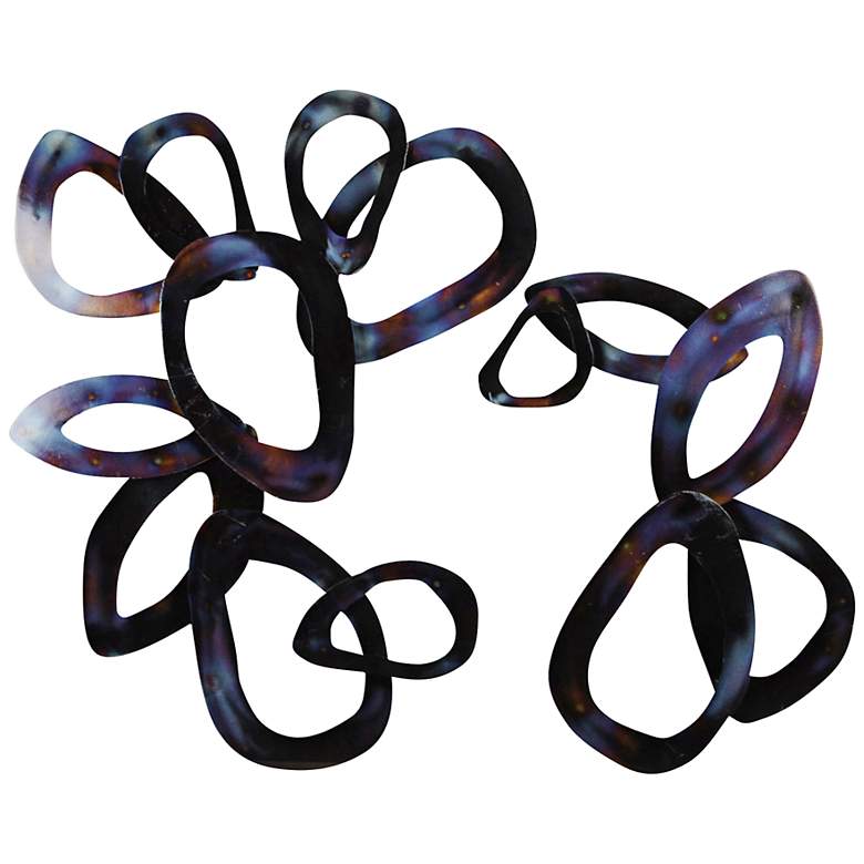 Image 1 Set of 2 BJ Keith Rings 30 inch High Metal Wall Art