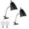 Set of 2 Black Gooseneck Headboard Clip Lamps