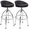 Set of 2 Black Leatherette Samba Contemporary Bar Stools